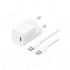Зарядний пристрій Baseus GaN5 Fast Charger USB-C 30W + Cable 1.0m Type-C 100W white (P10110902213-00)
