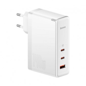 Зарядний пристрій Baseus GaN5 Pro Fast Charger 2C+U 140W + Cable 1.0m Type-C 240W white (CCGP100202)