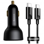Зарядний пристрій Baseus Superme Digital Display PPS Dual Quick Charger Car Charger black (TZCCZX-01)