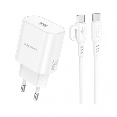 Зарядний пристрій BOROFONE BA82A Platinum USB-C PD25W + cable USB-C to USB-C White (6941991112270) Зарядний пристрій BOROFONE BA82A Platinum USB-C PD25W + cable USB-C to USB-C White (6941991112270)