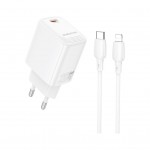 Зарядний пристрій BOROFONE BN26 Fuente USB-C PD20W + cable USB-C to Lightning White (6941991120244)