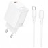 Зарядний пристрій BOROFONE BN26 Fuente USB-C PD20W + cable USB-C to USB-C White (6941991120251)