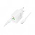 Зарядний пристрій BOROFONE BN27 Fuente 1xUSB-C PD20W + 1xUSB QC3.0 + cable USB-C to USB-C White (6941991120282)