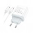 Зарядний пристрій HOCO C105A Stage 1xUSB-C PD20W + 1xUSB QC3.0 + cable USB-C to USB-C White (6931474782922)