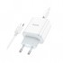 Зарядний пристрій HOCO C105A Stage 1xUSB-C PD20W + 1xUSB QC3.0 + cable USB-C to USB-C White (6931474782922)