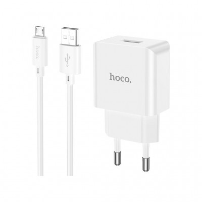 Зарядний пристрій HOCO C106A Leisure USB + cable USB to Micro 5P 10.5W White (6931474783905)