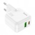 Зарядний пристрій HOCO C111A Lucky 1xUSB-C PD30W + 1xUSB QC3.0 White (6931474790866)