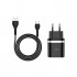 Зарядний пристрій HOCO C12Q Smart USB QC3.0 + cable USB to USB-C 18W Black (6931474716293)
