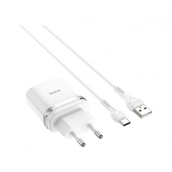 Зарядний пристрій HOCO C12Q Smart USB QC3.0 + cable USB to USB-C 18W White (6931474716309)