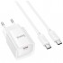Зарядний пристрій HOCO C146A Charm USB-C PD20W + cable USB-C to USB-C White (6942007630269)