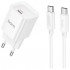 Зарядний пристрій HOCO C146A Charm USB-C PD20W + cable USB-C to USB-C White (6942007630269)