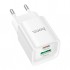 Зарядний пристрій HOCO C147A Charm 1xUSB-C PD20W + 1xUSB QC3.0 White (6942007630276)