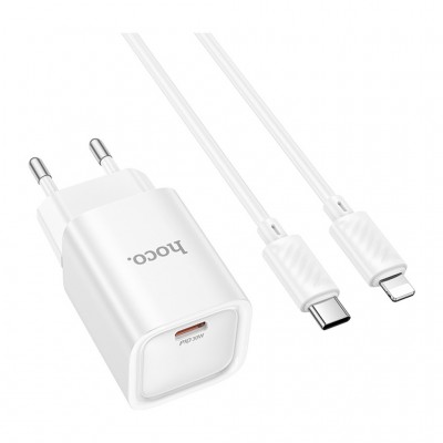 Зарядний пристрій HOCO C148A Charm USB-C PD30W + cable USB-C to Lightning White (6942007630313) Зарядний пристрій HOCO C148A Charm USB-C PD30W + cable USB-C to Lightning White (6942007630313)