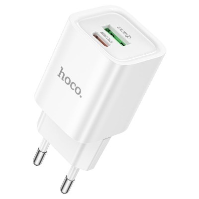 Зарядний пристрій HOCO C149A Charm 1xUSB-C PD30W + 1xUSB QC3.0 White (6942007630337)