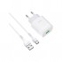 Зарядний пристрій HOCO C72Q Glorious USB QC3.0 + cable USB to USB-C 18W White (6931474732552)