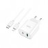 Зарядний пристрій HOCO C80A Plus Rapido 1xUSB-C PD20W + 1xUSB QC3.0 + cable USB-C to Lightning White (6931474779892)