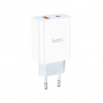 Зарядний пристрій HOCO C97A 1xUSB-C PD20W + 1xUSB QC3.0 White (6931474766076)