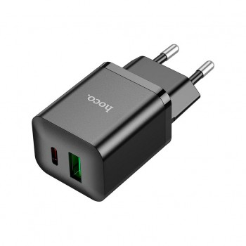 Зарядний пристрій HOCO N28 Founder 1xUSB-C PD20W + 1xUSB QC3.0 Black (6931474783509)