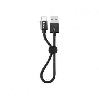 Дата кабель USB 2.0 AM to USB-C 0.25m 3A nylon X35 black HOCO (6931474707451)