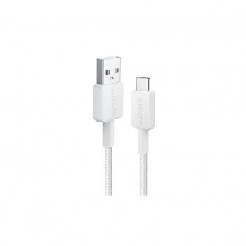 Дата кабель USB 2.0 AM to USB-C 0.9m 322 White Anker (A81H5H21/A81H5G21)