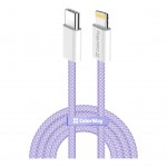 Дата кабель USB-C to Lightning 1.0m 27W purple ColorWay (CW-CBPDCL061-PU)