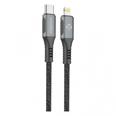 Дата кабель USB-C to Lightning 1.2m CBGPD30WTL1 30W grey Intaleo (1283126518089)