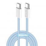 Дата кабель USB-C to USB-C 1.0m 60W 3.0А blue ColorWay (CW-CBPDCC061-BL)