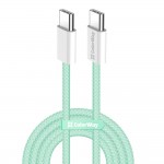 Дата кабель USB-C to USB-C 1.0m 60W 3.0А green ColorWay (CW-CBPDCC061-G)