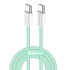 Дата кабель USB-C to USB-C 1.0m 60W 3.0А green ColorWay (CW-CBPDCC061-G)