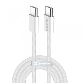 Дата кабель USB-C to USB-C 1.0m 60W 3.0А grey ColorWay (CW-CBPDCC061-GR)