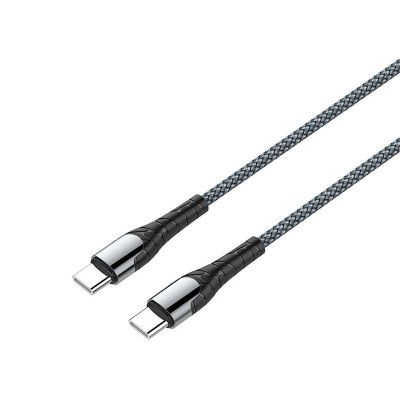 Дата кабель USB-C to USB-C 1.0m PD Fast Charging 65W 3А grey ColorWay (CW-CBPDCC040-GR)