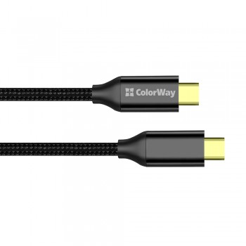 Дата кабель USB-C to USB-C 1.0m USB3.2 (20Gbps 4K PD100W) Gen2 5А black ColorWay (CW-CBPDCC062-BK)