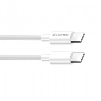 Дата кабель USB-C to USB-C 2.0m 3A 65W white ColorWay (CW-CBPDCC056-WT)