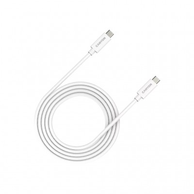 Дата кабель USB-C to USB-C 2.0m UC-42 5A 240W(ERP) E-MARK, white Canyon (CNS-USBC42W)