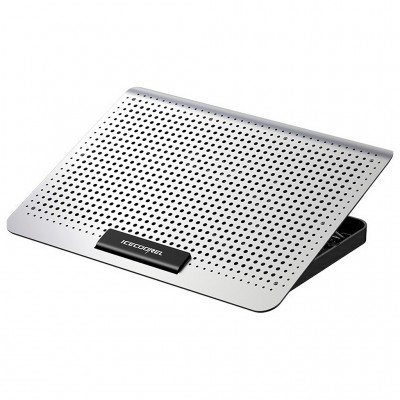 Підставка до ноутбука IceCoorel 10-15.6", 1*180mm 580 RPM, 2*USB, 350x225x26mm, Silver (A18)