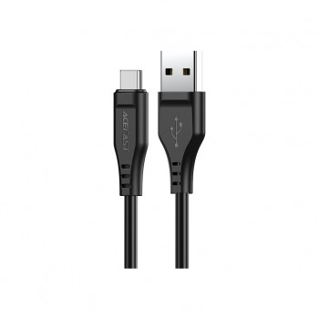 Дата кабель USB 2.0 AM to USB-C 1.2m 3.0A TPE Black Acefast (6974316280866)