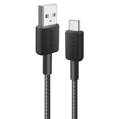 Дата кабель USB 2.0 AM to USB-C 1.8m nylon 322 black Anker (A81H6G11)