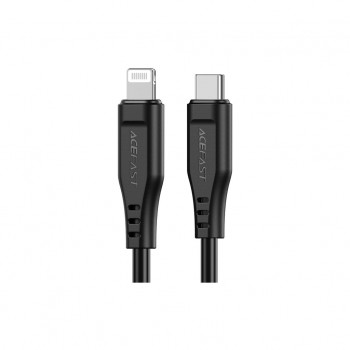 Дата кабель USB-C to Lightning 1.2m 3.0A TPE C3-01 Black Acefast (6974316280804)