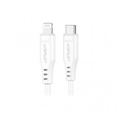 Дата кабель USB-C to Lightning 1.2m 3.0A TPE C3-01 White Acefast (6974316280811)