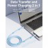 Дата кабель USB-C to USB-C 1.0m USB2.0 100W (20V/5A) Light Blue Silicone Vention (TAWSF)