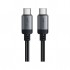 Дата кабель USB-C to USB-C 1.2m 3A aluminum alloy C20-03 Black Acefast (6974316283775)