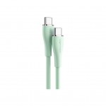 Дата кабель USB-C to USB-C 1.5m 100W Silicone Light Green Vention (TAWGG)