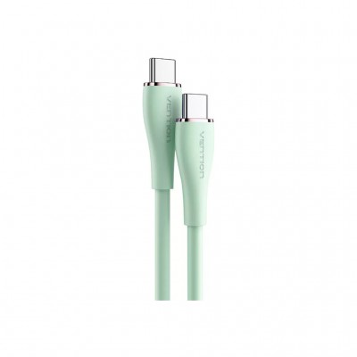 Дата кабель USB-C to USB-C 1.5m 100W Silicone Light Green Vention (TAWGG)