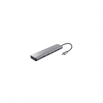 USB-хаб Trust USB-C 7-in1 2xUSB-А 3.2/2xUSB-С/2xHDMI/DP aluminiu (25661_TRUST)