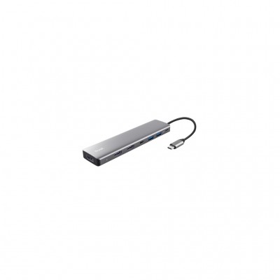USB-хаб Trust USB-C 7-in1 2xUSB-А 3.2/2xUSB-С/2xHDMI/DP aluminiu (25661_TRUST)