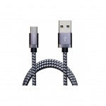 Дата кабель USB 2.0 AM to Micro 5P 1.0m 3A silver black Grand-X (FM07SB)
