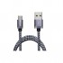 Дата кабель USB 2.0 AM to Micro 5P 1.0m 3A silver black Grand-X (FM07SB)