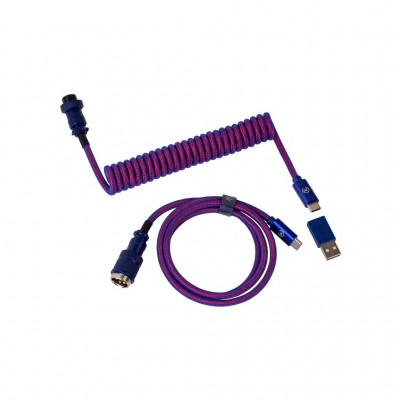 Дата кабель USB 2.0 AM to USB-C 1.08m Premium Coiled Aviator Straight purple Keychron (CAB1_KEYCHRON)