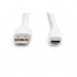 Дата кабель USB 2.0 AM to USB-C 1.0m 60W white Digitus (AK-300340-010-W)
