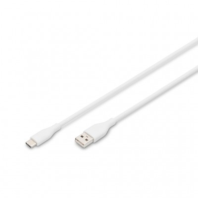 Дата кабель USB 2.0 AM to USB-C 2.0m 60W white Digitus (AK-300340-020-W)